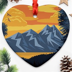 Illustration Landscape Nature Ornament (heart) by Wegoenart