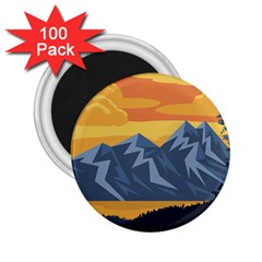 Illustration Landscape Nature 2 25  Magnets (100 Pack)  by Wegoenart