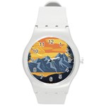 Illustration Landscape Nature Round Plastic Sport Watch (M) Front