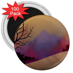 Landscape Illustration Nature Sky 3  Magnets (100 Pack) by Wegoenart