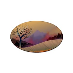 Landscape Illustration Nature Sky Sticker (oval) by Wegoenart