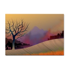 Landscape Illustration Nature Sky Sticker A4 (10 Pack) by Wegoenart