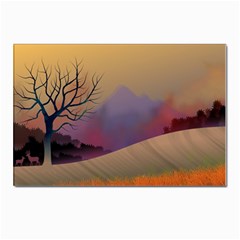 Landscape Illustration Nature Sky Postcards 5  X 7  (pkg Of 10) by Wegoenart