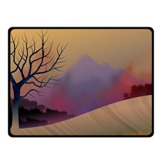 Landscape Illustration Nature Sky Fleece Blanket (small) by Wegoenart