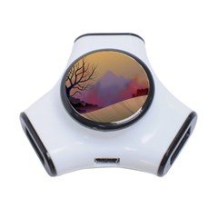 Landscape Illustration Nature Sky 3-port Usb Hub by Wegoenart