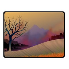 Landscape Illustration Nature Sky Double Sided Fleece Blanket (small)  by Wegoenart