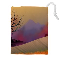 Landscape Illustration Nature Sky Drawstring Pouch (5xl) by Wegoenart