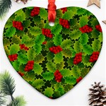 Illustration Christmas Xmas Background Ornament (Heart) Front