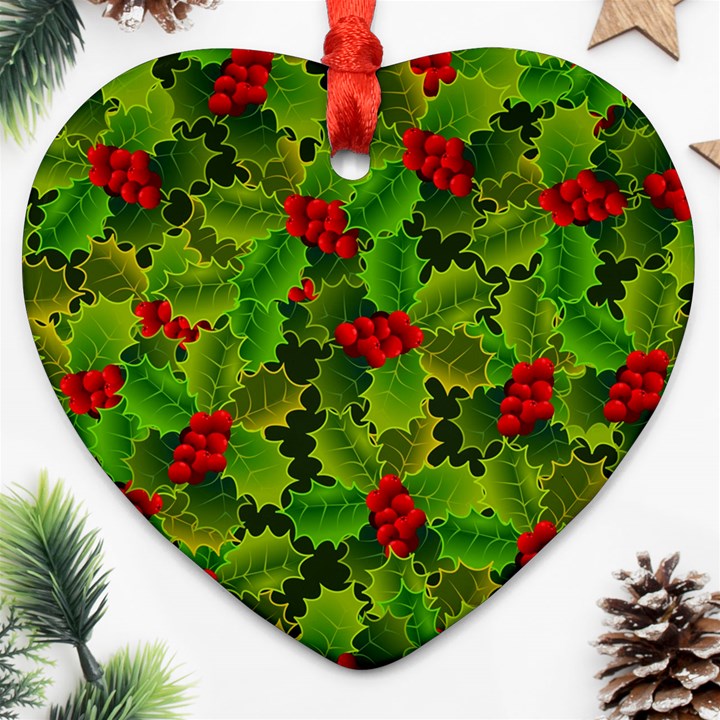 Illustration Christmas Xmas Background Ornament (Heart)