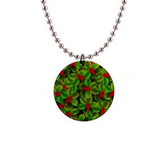 Illustration Christmas Xmas Background 1  Button Necklace by Wegoenart