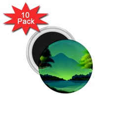 Green Landscape Illustration Nature 1 75  Magnets (10 Pack)  by Wegoenart