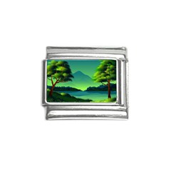 Green Landscape Illustration Nature Italian Charm (9mm)