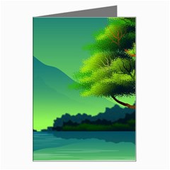 Green Landscape Illustration Nature Greeting Card