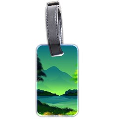 Green Landscape Illustration Nature Luggage Tag (two Sides) by Wegoenart