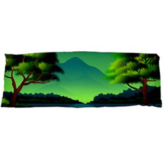 Green Landscape Illustration Nature Body Pillow Case Dakimakura (two Sides) by Wegoenart