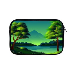 Green Landscape Illustration Nature Apple Macbook Pro 13  Zipper Case by Wegoenart