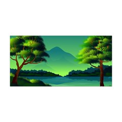 Green Landscape Illustration Nature Yoga Headband by Wegoenart