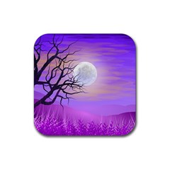 Abstract Nature Landscape Illustration Sky Clouds Rubber Coaster (square)