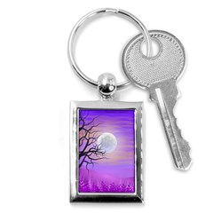 Abstract Nature Landscape Illustration Sky Clouds Key Chain (rectangle) by Wegoenart