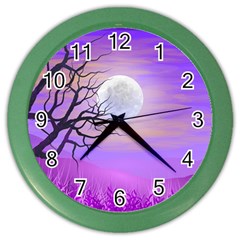 Abstract Nature Landscape Illustration Sky Clouds Color Wall Clock by Wegoenart