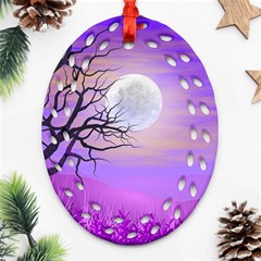 Abstract Nature Landscape Illustration Sky Clouds Ornament (oval Filigree) by Wegoenart