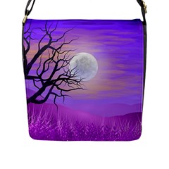 Abstract Nature Landscape Illustration Sky Clouds Flap Closure Messenger Bag (l) by Wegoenart