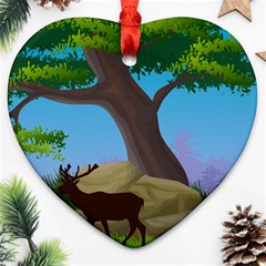 Nature Background Illustration Landscape Ornament (heart) by Wegoenart