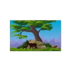 Nature Background Illustration Landscape Sticker (rectangular) by Wegoenart