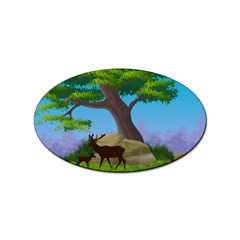 Nature Background Illustration Landscape Sticker Oval (10 Pack)