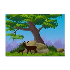 Nature Background Illustration Landscape Sticker A4 (10 Pack)