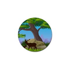 Nature Background Illustration Landscape Golf Ball Marker by Wegoenart