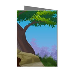 Nature Background Illustration Landscape Mini Greeting Cards (pkg Of 8)