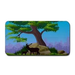 Nature Background Illustration Landscape Medium Bar Mat by Wegoenart