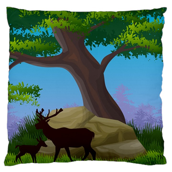 Nature Background Illustration Landscape Large Cushion Case (One Side)