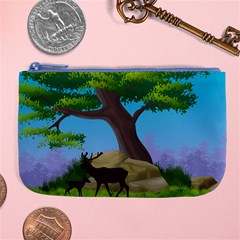 Nature Background Illustration Landscape Large Coin Purse by Wegoenart