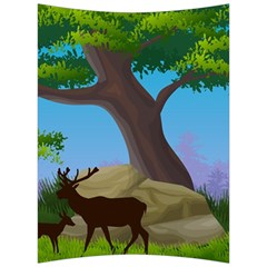 Nature Background Illustration Landscape Back Support Cushion by Wegoenart