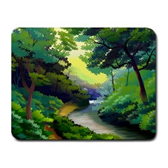 Landscape Illustration Nature Painting Small Mousepad by Wegoenart