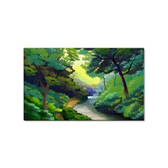 Landscape Illustration Nature Painting Sticker Rectangular (100 Pack)