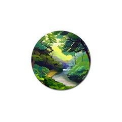 Landscape Illustration Nature Painting Golf Ball Marker (4 Pack) by Wegoenart