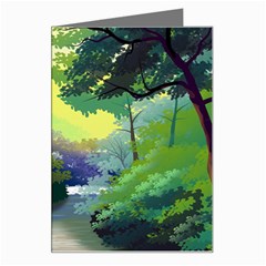 Landscape Illustration Nature Painting Greeting Card by Wegoenart