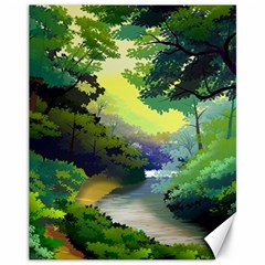 Landscape Illustration Nature Painting Canvas 11  X 14  by Wegoenart