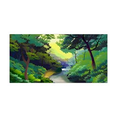 Landscape Illustration Nature Painting Yoga Headband by Wegoenart