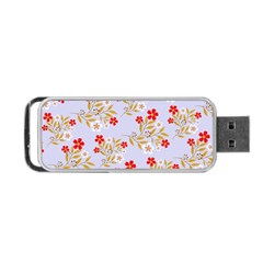 Illustration Pattern Flower Floral Portable Usb Flash (two Sides) by Wegoenart