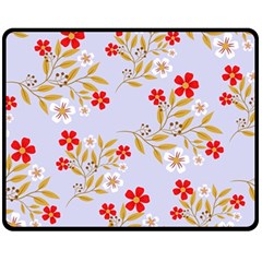 Illustration Pattern Flower Floral Double Sided Fleece Blanket (medium)  by Wegoenart