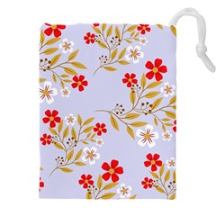 Illustration Pattern Flower Floral Drawstring Pouch (5xl) by Wegoenart