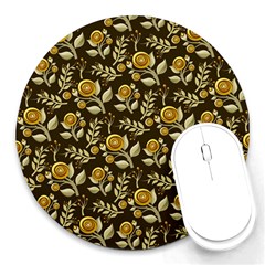 Background Flower Ornamental Art Round Mousepad by Wegoenart