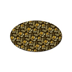 Background Flower Ornamental Art Sticker Oval (100 Pack)