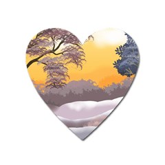 Illustration Background Landscape Heart Magnet by Wegoenart