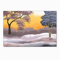 Illustration Background Landscape Postcards 5  X 7  (pkg Of 10) by Wegoenart