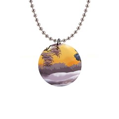 Illustration Background Landscape 1  Button Necklace by Wegoenart